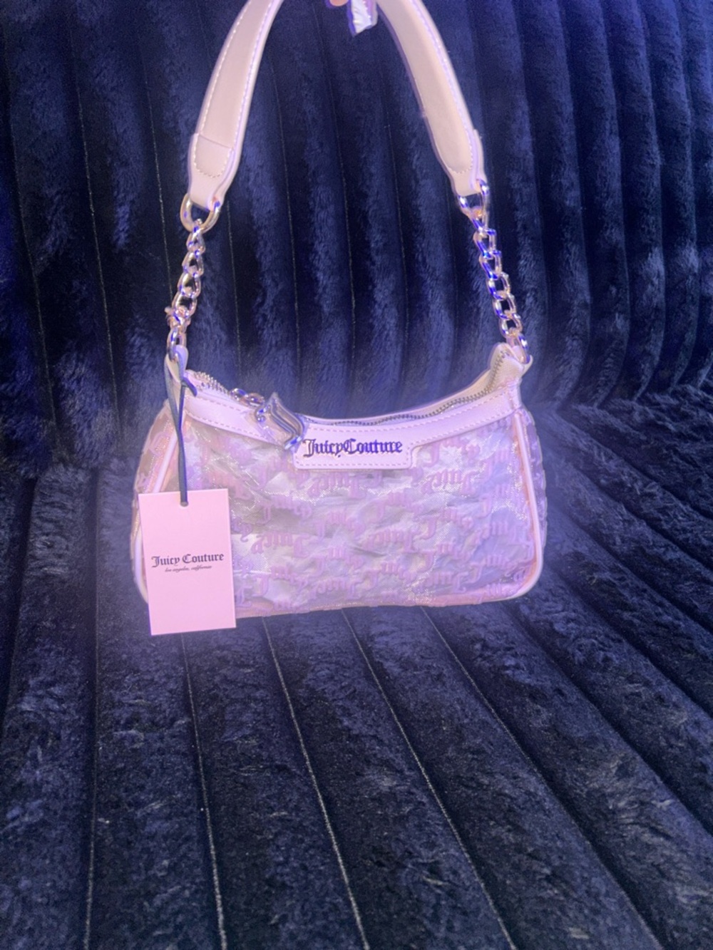 Juicy Couture Soft Pink Shoulder Bag with Chain Strap
